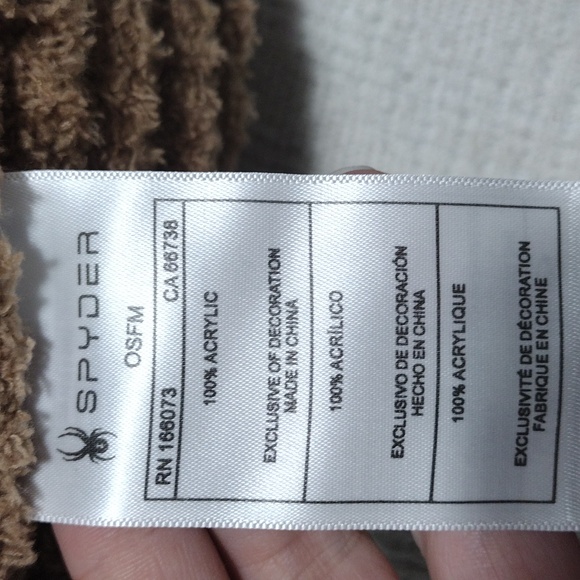 NWT Spyder Fuzzy Rib Knit Cuff Beanie Toffee Color Women One Size - Picture 3 of 8